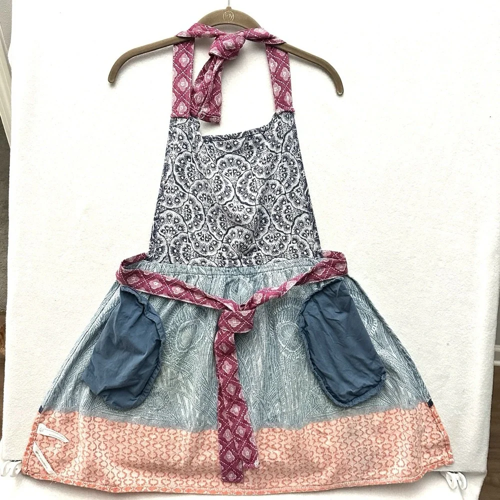 Liberty for Anthropologie RARE Jacquard-Woven Apron Pockets Neck And Back Tie‎